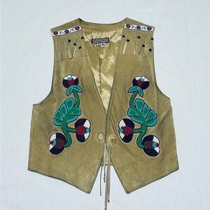 Vintage Double D Ranch Beaded Suede Vest Women's / M